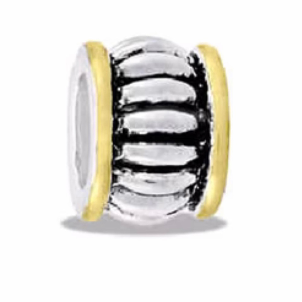 DaVinci Beads Ribbed Two Tone bead charm NEW